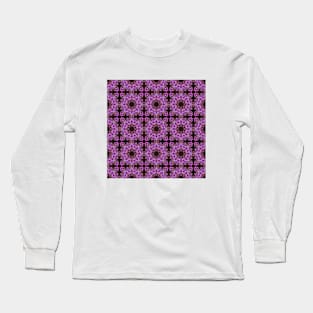 Purple Geometric Pattern Long Sleeve T-Shirt